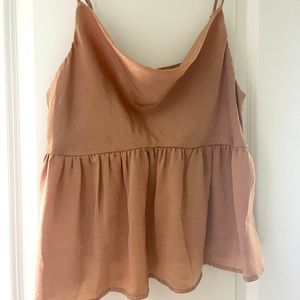 American Eagle satin cowl neck crop top